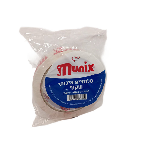 סלוטייפ איכותי שקוף munix - 66m*18mm