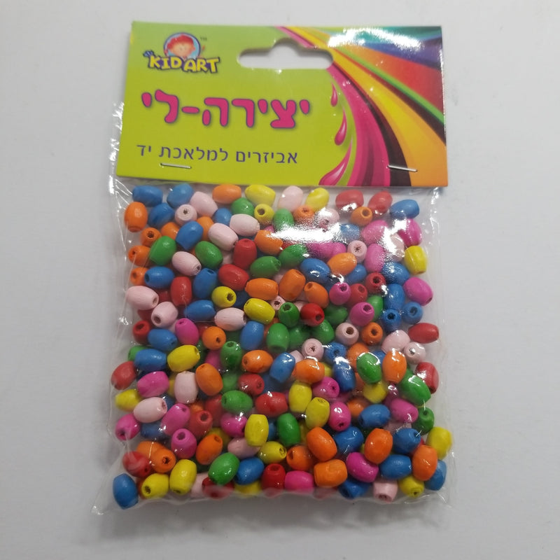 יצירה-לי - אביזרים למלאכת יד KID ART - חרוזי עץ 25 גרם (G50)