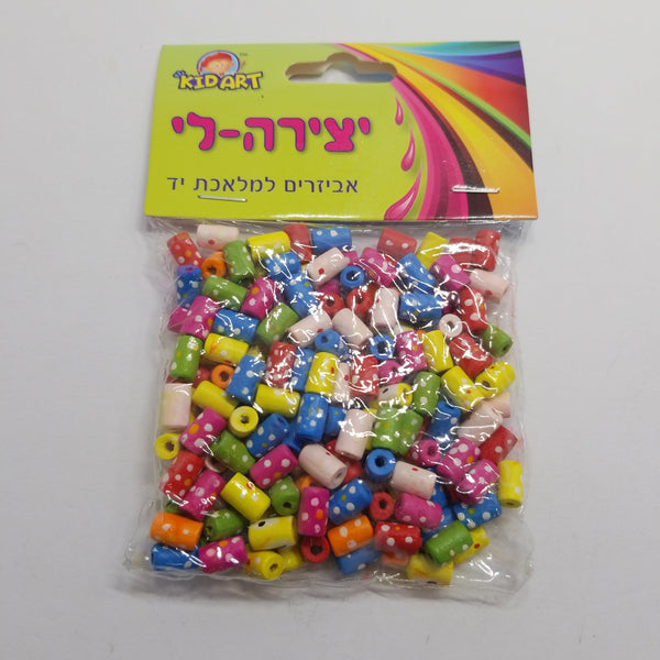 יצירה-לי - אביזרים למלאכת יד KID ART - חרוזי עץ 25 גרם (G12)