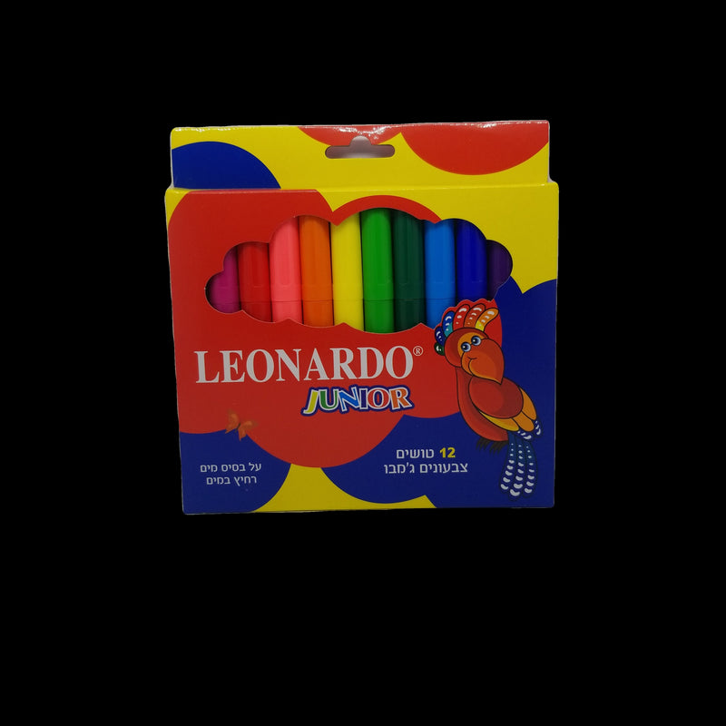 12 טושים צבעונים גמבו LEONARDO JUNIOR