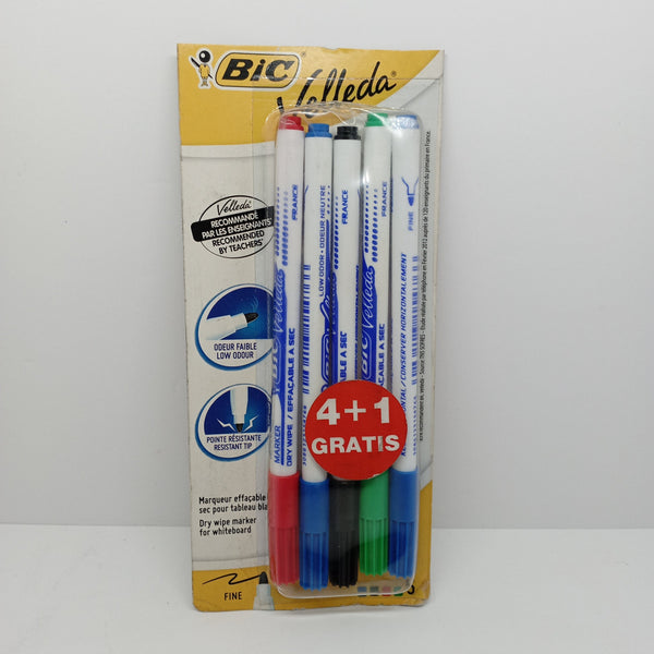 סט 5 טושים מחיקים ללוח מחיק Bic