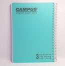 מחברת ספירלה משבצות 3 נושאים A4 פסטל